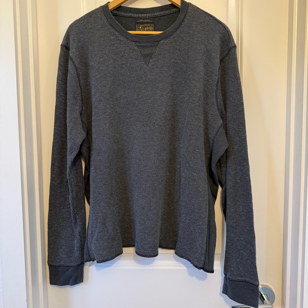 Lucky Brand slate grey strong boy Thermal Top size xxl layers preppy Y2K vibes